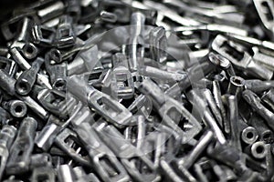 Industrial metal parts, hinges, plugs, tips. textures