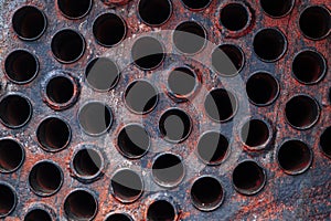 Industrial metal plate background with holes