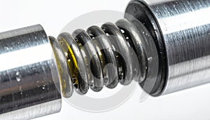 Industrial Metal Spring Under Compression