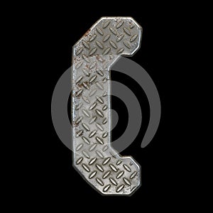 Industrial metal symbol left parentheses on black background 3d