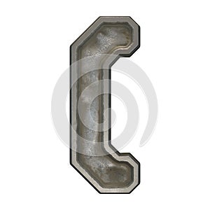 Industrial metal symbol left parentheses on white background 3d