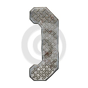 Industrial metal symbol right parentheses on white background 3d