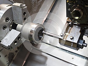 Industrial metal work machining process on CNC l
