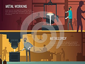 Industrial Metallurgy Foundry 2 Retro Banners