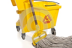 Industrial Mop and bucket close-up