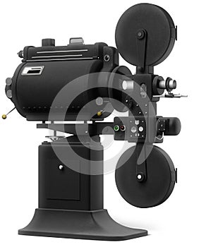 Industrial Movie Projector on White