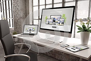 industrial office mockup responsive design website