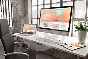 industrial office mockup responsive website creativity design