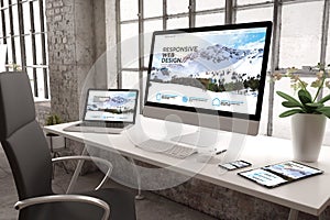 industrial office mockup responsive website design