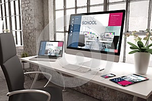 industrial office mockup responsive website online school