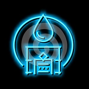 industrial oil production neon glow icon illustration