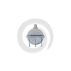 Industrial oil tank vector icon symbol isolated on white background