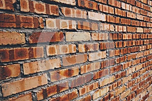 Industrial old red brick wall texture background
