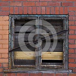 Industrial old window frame in Manchester