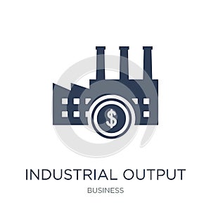 Industrial output icon. Trendy flat vector Industrial output icon on white background from Business collection