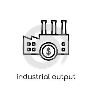 Industrial output icon. Trendy modern flat linear vector Industrial output icon on white background from thin line Business