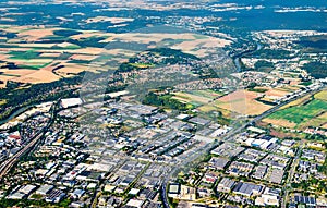 Industrial park at the Oise river in France