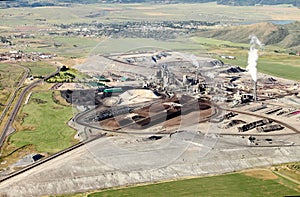 An industrial phosphate mine processing facility.