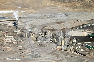 An industrial phosphate mine processing facility.