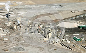An industrial phosphate mine processing facility.