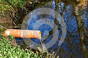 Industrial Pipe Dumping Waste Water