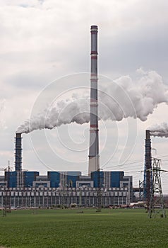 Industrial pipe polluting atmosphere