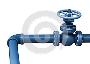 Industrial pipe valve. Isolated on white