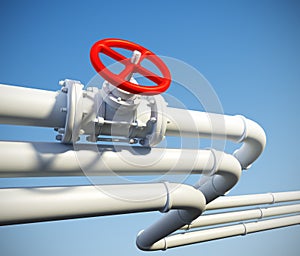 Industrial pipeline with gas or oil