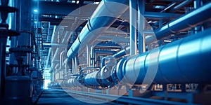 Industrial pipeline for transportation of gas and oil refinery, factory turbine lines, steel pipe equipment