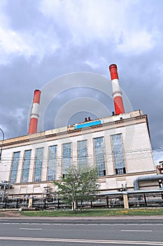 Industrial pipes heat electric station