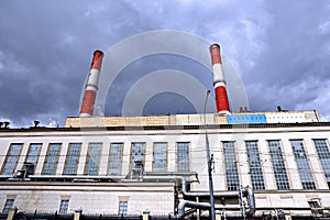 Industrial pipes heat electric station
