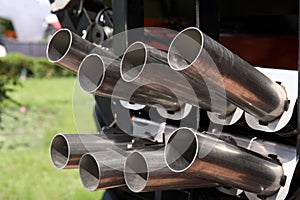 Industrial pipes from metal parts produced in metal industry