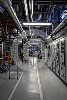 Industrial pipes in a thermal power plant