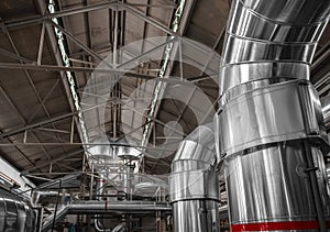 Industrial pipes in a thermal power plant