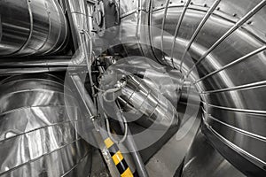 Industrial pipes in a thermal power plant