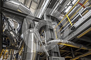 Industrial pipes in a thermal power plant