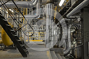 Industrial pipes in a thermal power plant