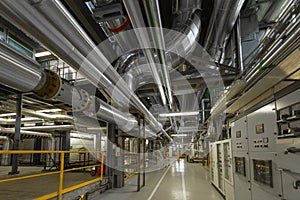 Industrial pipes in a thermal power plant