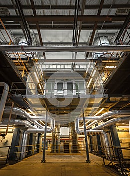 Industrial pipes in a thermal power plant