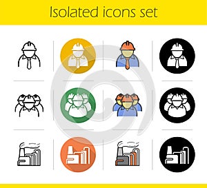 Industrial plant icons set