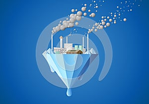 Industrial plants emit toxic fumes, melting icebergs