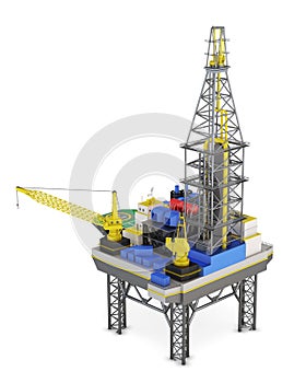 Industrial platform offshore . 3d rendering