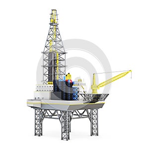 Industrial platform offshore . 3d rendering