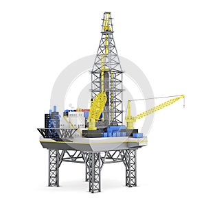 Industrial platform offshore isolated. 3d rendering