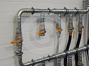 Industrial plumbing pipes photo