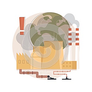 Industrial pollution abstract concept vector illustration.