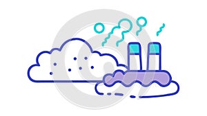 Industrial Pollution Cloud Vector - Environmental Concerns, vector design Generative AI
