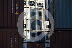 Industrial port with containers