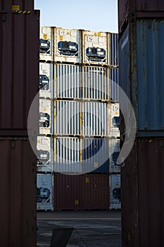 Industrial port with containers