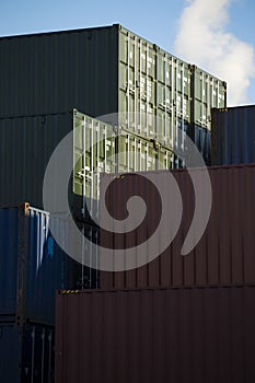 Industrial port with containers